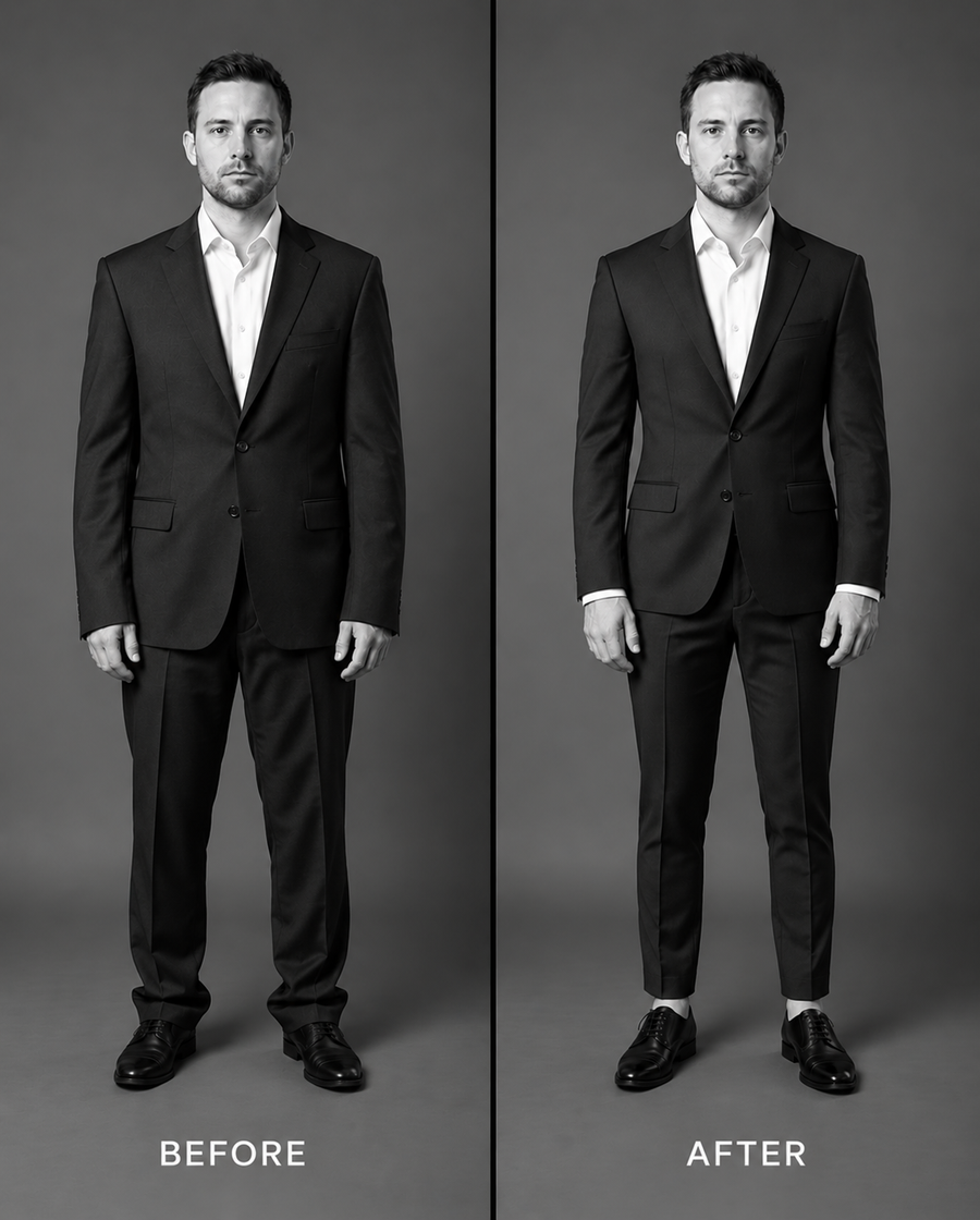 Suit jacket alteration diagram